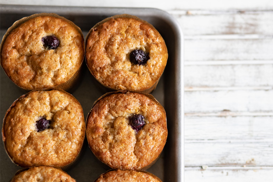 A tray of freshly basked Kratom-infused muffins